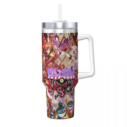 Stainless Steel Tumbler VOX H-Hazbin Hotel Alastor Game Coffee Mug Insulated Hot Drinks Car Mugs Driving Graphic Water Bottle