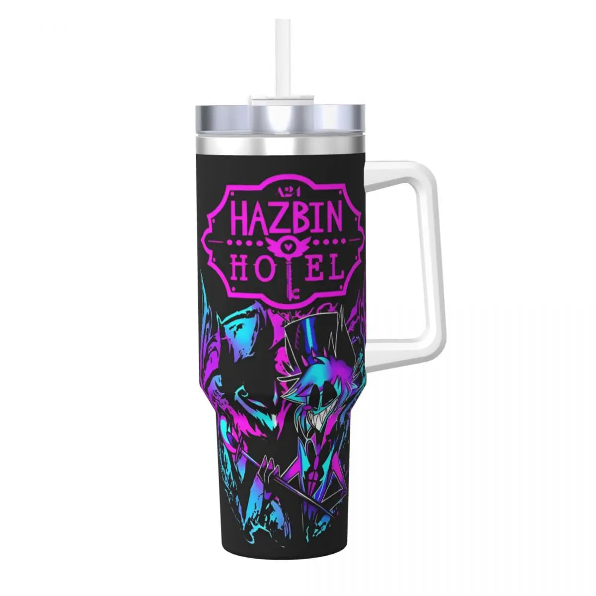 Stainless Steel Tumbler VOX H-Hazbin Hotel Alastor Game Coffee Mug Insulated Hot Drinks Car Mugs Driving Graphic Water Bottle