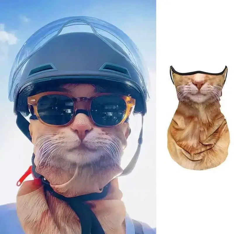 3d Cat Dog Cute Animal Balaclava Motorcycle Motocross Ski Snowboard Hat Helmet Liner Biker Neck Warmer Face Cap Cycling Headgear