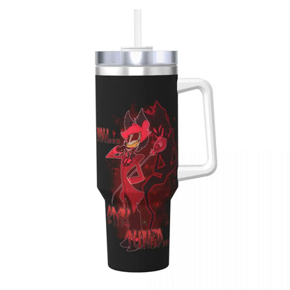 Stainless Steel Tumbler VOX H-Hazbin Hotel Alastor Game Coffee Mug Insulated Hot Drinks Car Mugs Driving Graphic Water Bottle