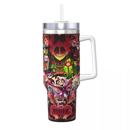 Stainless Steel Tumbler VOX H-Hazbin Hotel Alastor Game Coffee Mug Insulated Hot Drinks Car Mugs Driving Graphic Water Bottle