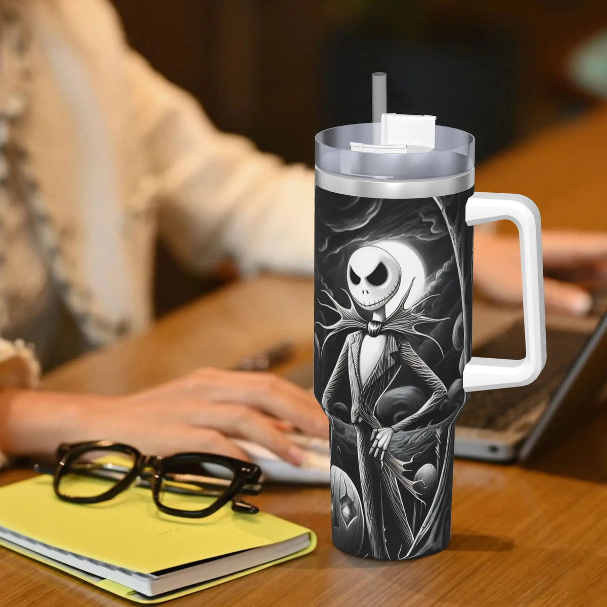 The Nightmare Before Christmas Jack Stainless Steel Tumbler  Driving Car Mugs Large Coffee Mug Cold Drink Milk Tea Water Bottle
