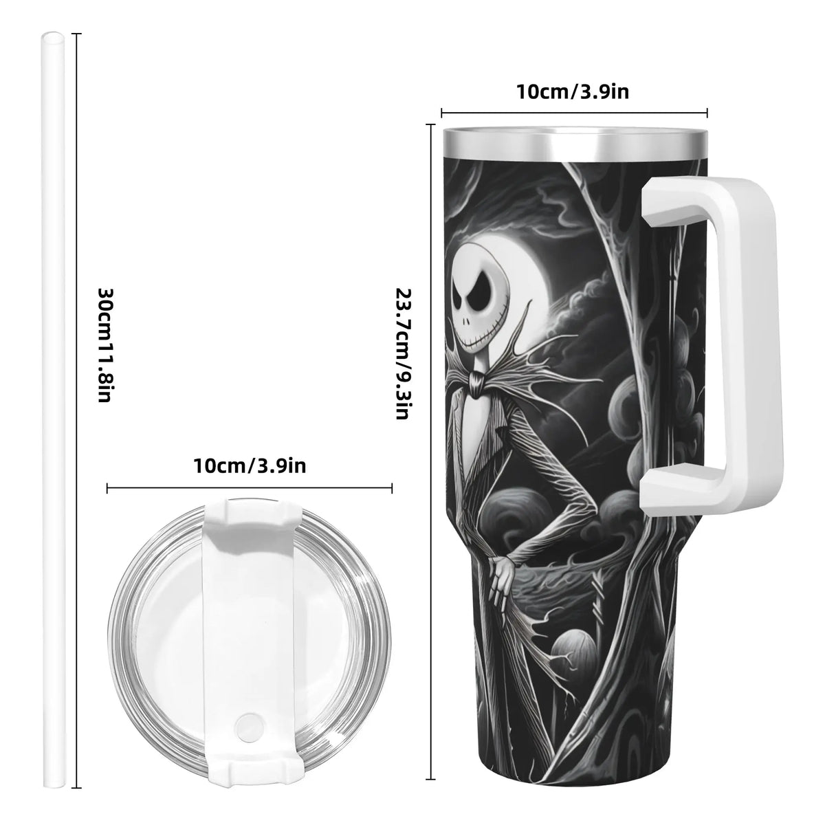 The Nightmare Before Christmas Jack Stainless Steel Tumbler  Driving Car Mugs Large Coffee Mug Cold Drink Milk Tea Water Bottle