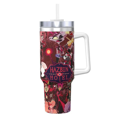Stainless Steel Tumbler VOX H-Hazbin Hotel Alastor Game Coffee Mug Insulated Hot Drinks Car Mugs Driving Graphic Water Bottle