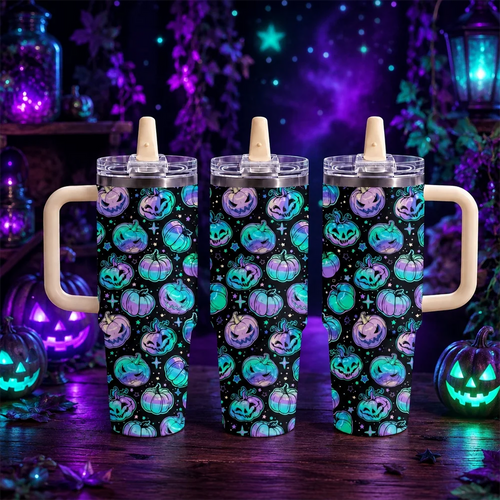 Halloween Witchy Skull Vacuum Flasks 40oz Thermal Tumbler with Handle Stainless Steel Vacuum Insulated Water Portable Mug Cup