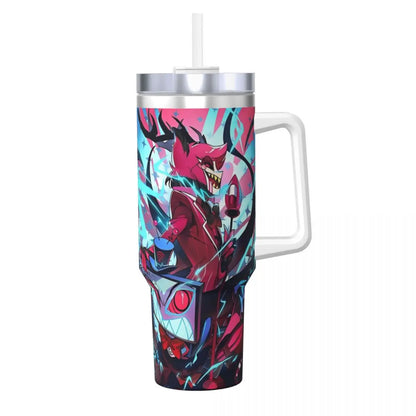 Stainless Steel Tumbler VOX H-Hazbin Hotel Alastor Game Coffee Mug Insulated Hot Drinks Car Mugs Driving Graphic Water Bottle
