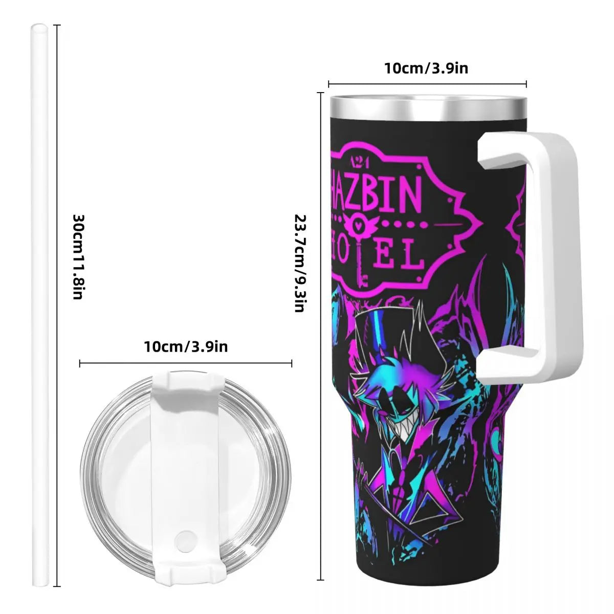 Stainless Steel Tumbler VOX H-Hazbin Hotel Alastor Game Coffee Mug Insulated Hot Drinks Car Mugs Driving Graphic Water Bottle