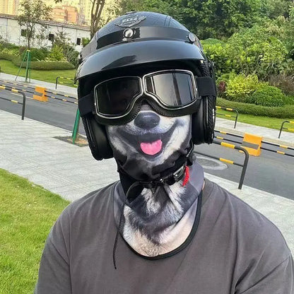 3d Cat Dog Cute Animal Balaclava Motorcycle Motocross Ski Snowboard Hat Helmet Liner Biker Neck Warmer Face Cap Cycling Headgear